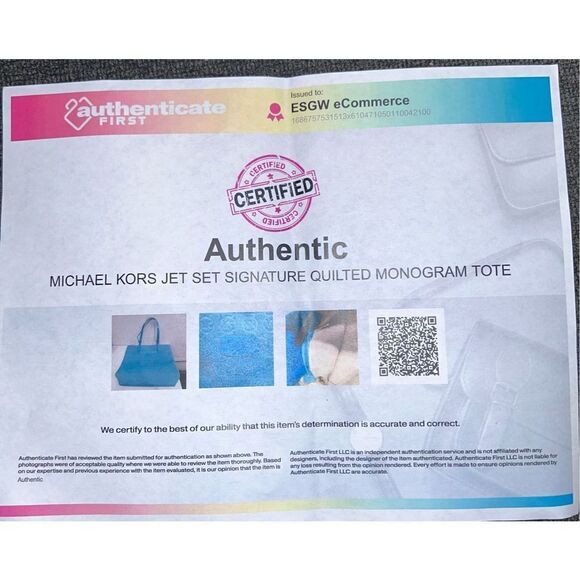 Michael Kors Signature Neoprene turquoise large tote - Picture 7 of 7